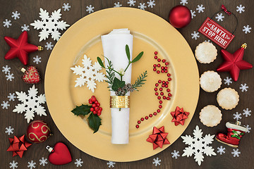 Image showing Christmas Dinner Plate Setting