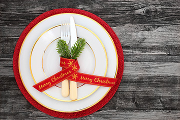 Image showing Christmas Dinner Table Setting