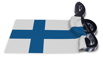 Image showing clef symbol and flag of finland - 3d rendering