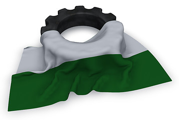 Image showing gear wheel and flag of saxony - 3d rendering