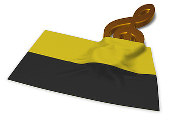 Image showing clef symbol and flag of saxony-anhalt - 3d rendering