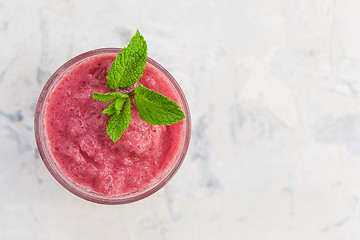 Image showing Strawberry smoothie with mint