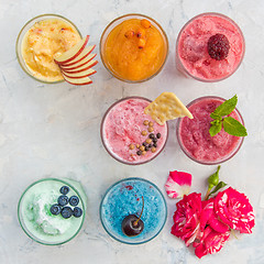 Image showing Different smoothie set