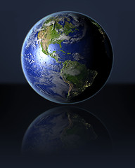 Image showing Americas on globe