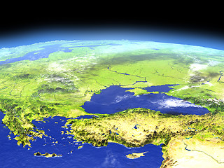 Image showing Turkey and Black sea region from space