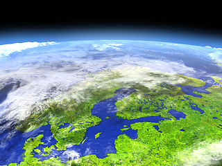 Image showing Scandinavian Peninsula from space