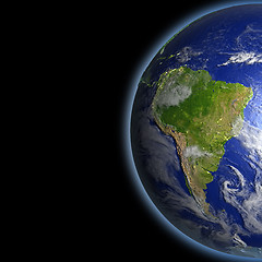 Image showing South America from space