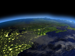 Image showing East coast of Canada at night