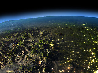 Image showing Central USA at night
