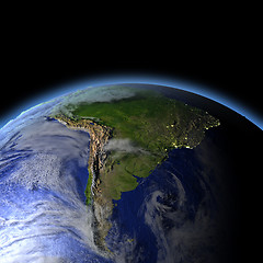 Image showing South America from space