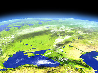 Image showing Caucasus region from space