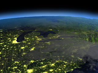 Image showing Great lakes at night