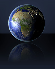 Image showing Africa on globe