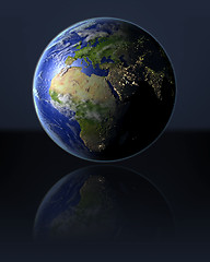 Image showing EMEA region on globe