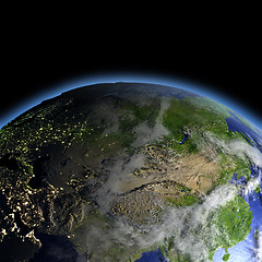 Image showing Central Asia from space