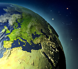 Image showing EMEA region from Earths orbit