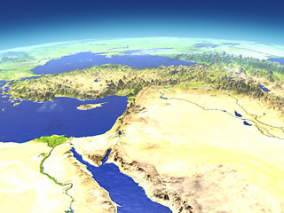 Image showing Middle East from space