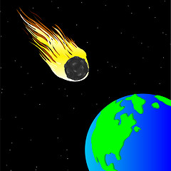 Image showing Comet and planet land