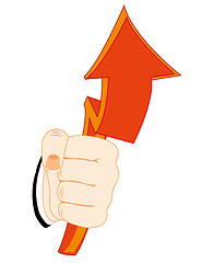 Image showing Red arrow in hand