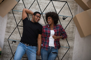 Image showing Top view of attractive young African American couple