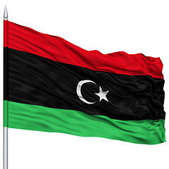 Image showing Libiya Flag on Flagpole