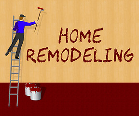 Image showing Home Remodeling Showing House Remodeler 3d Illustration