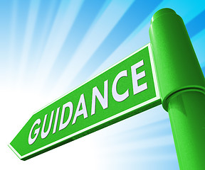 Image showing Guidance Sign Meaning Advice And Support 3d Illustration