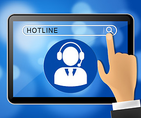 Image showing Hotline Tablet Shows Online Help 3d Illustration