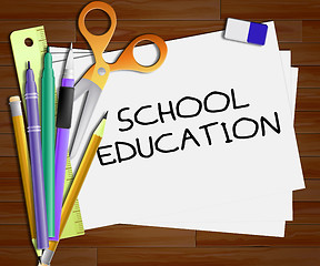 Image showing School Education Shows Kids Education 3d Illustration