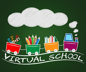 Image showing Virtual School Means Learning And Education 3d Illustration