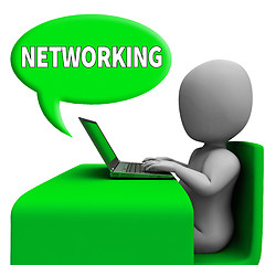 Image showing Computer Networking Represents Global Communications 3d Renderin