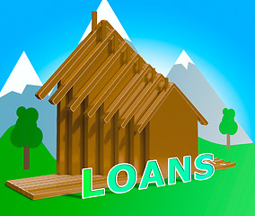 Image showing House Loans Shows Home Borrowing Repayments 3d Illustration