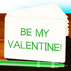 Image showing Be My Valentine Lips Showing Romance 3d Illustration
