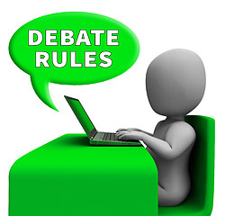 Image showing Debate Rules Displays Dialog Guide 3d Rendering