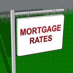 Image showing Mortgage Rates Indicating Home 3d Illustration