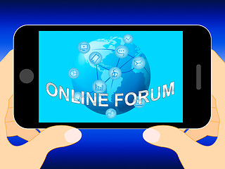 Image showing Online Forum Represents Social Media 3d Illustration