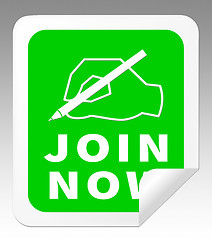 Image showing Join Now Icon Means Admission 3d Illustration