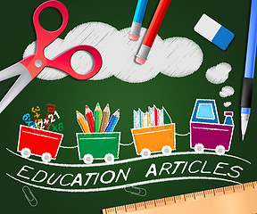 Image showing Education Articles Indicating Learning Information 3d Illustrati