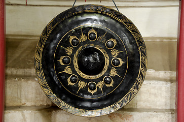 Image showing Old buddhistic Gong, used to call the monks to the temple