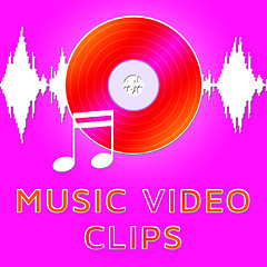 Image showing Music Video Clips Means Song Videos 3d Illustration