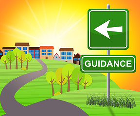 Image showing Guidance Sign Means Advice And Support 3d Illustration