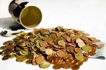 Image showing Money with empty money-box. Shallow Dof