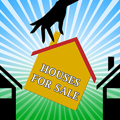 Image showing Houses For Sale Means Sell House 3d Illustration