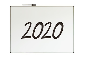 Image showing 2020, message on whiteboard