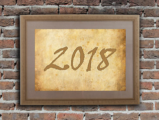 Image showing Old frame with brown paper - 2018
