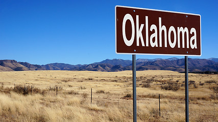 Image showing Oklahoma brown road sign