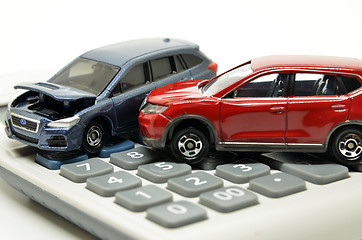 Image showing Car insurance concept with calculator 