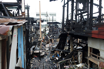 Image showing Deserted building after a fire