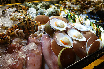 Image showing Seafood on sale at street