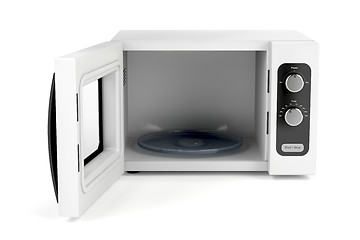 Image showing Open microwave oven